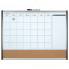 Quartet® Calendar Magnetic Dry-Erase Whiteboard, 17" x 23", Black/Silver Plastic Frame