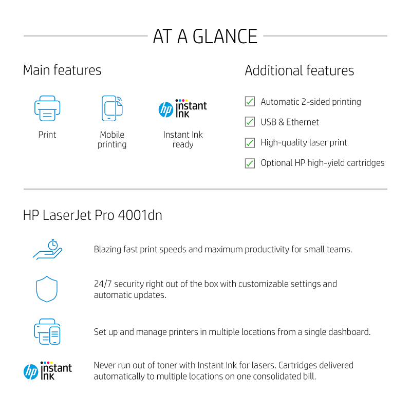 HP LaserJet Pro 4001dn Laser Monochrome Printer - Image 3