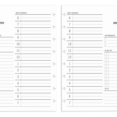 2025 TUL® Discbound Daily Planner Refill Pages, Junior Size, January To December