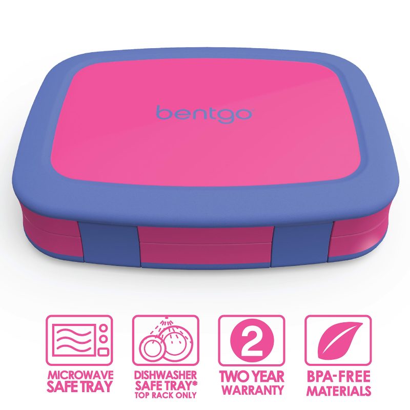 Bentgo Kids Brights Lunch Box, 2"H x 6-1/2"W x 8-1/2"D, Fuchsia - Image 3
