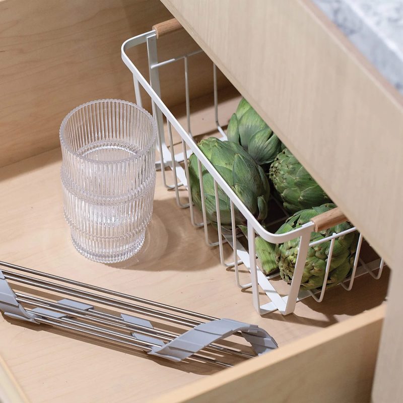 Better Houseware Wire Baskets With Wood Handles, 17-1/2”H x 9-1/8”W x 13-1/4”D, White, Pack Of 6 Baskets - Image 6