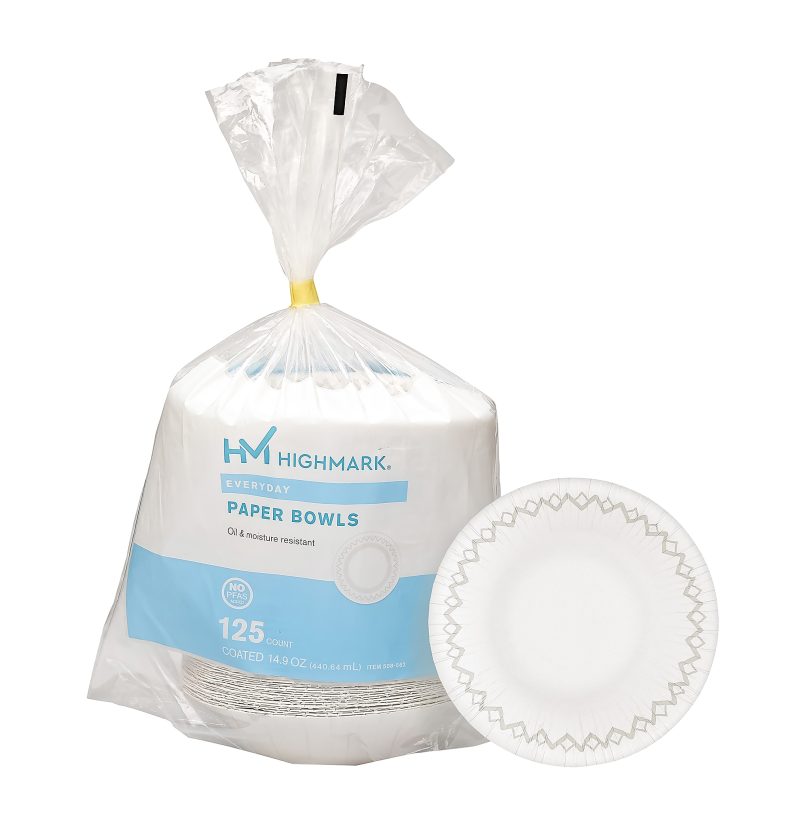 Highmark® Paper Bowls, 14.9 oz, Printed White, Pack Of 125 - Image 2