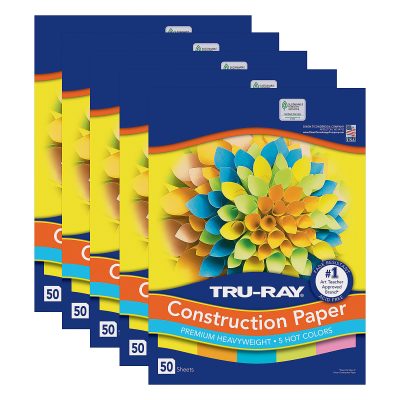 Tru-Ray® Construction Paper, 9" x 12", Gold, 50 Sheets Per Pack, Set Of 5 Packs - Lively Lemon