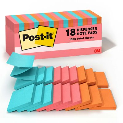 Post-it Pop Up Notes, 18 Pads, 3 in x 3 in, Clean Removal, Ideal for Second School Semester, Sticky Notes for Dorm, Home and Office, Poptimistic Collection