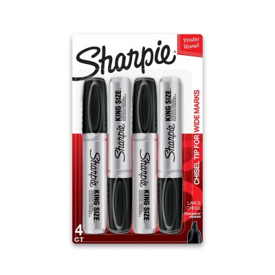 Sharpie® King-Size™ Permanent Markers, Black, Pack Of 12 - Black,4