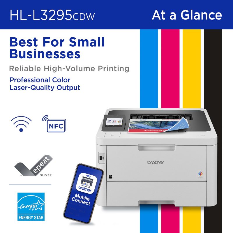 Brother HL-L3295CDW Wireless Compact Digital Color Printer with Laser Quality Output and Refresh EZ Print Eligibility - Image 2