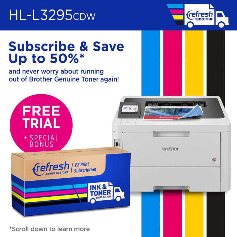 Brother HL-L3295CDW Wireless Compact Digital Color Printer with Laser Quality Output and Refresh EZ Print Eligibility - Image 5