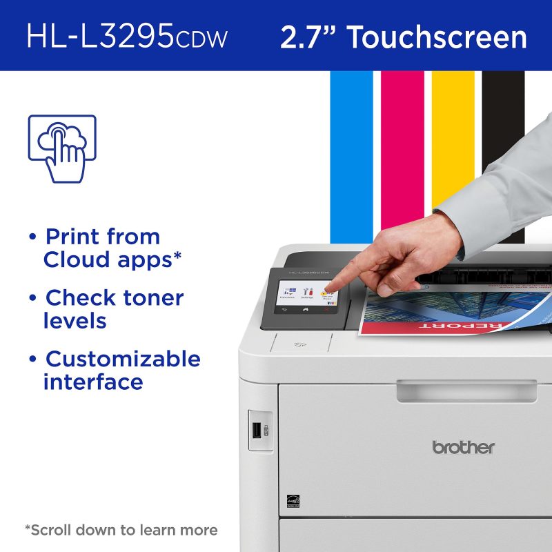 Brother HL-L3295CDW Wireless Compact Digital Color Printer with Laser Quality Output and Refresh EZ Print Eligibility - Image 7