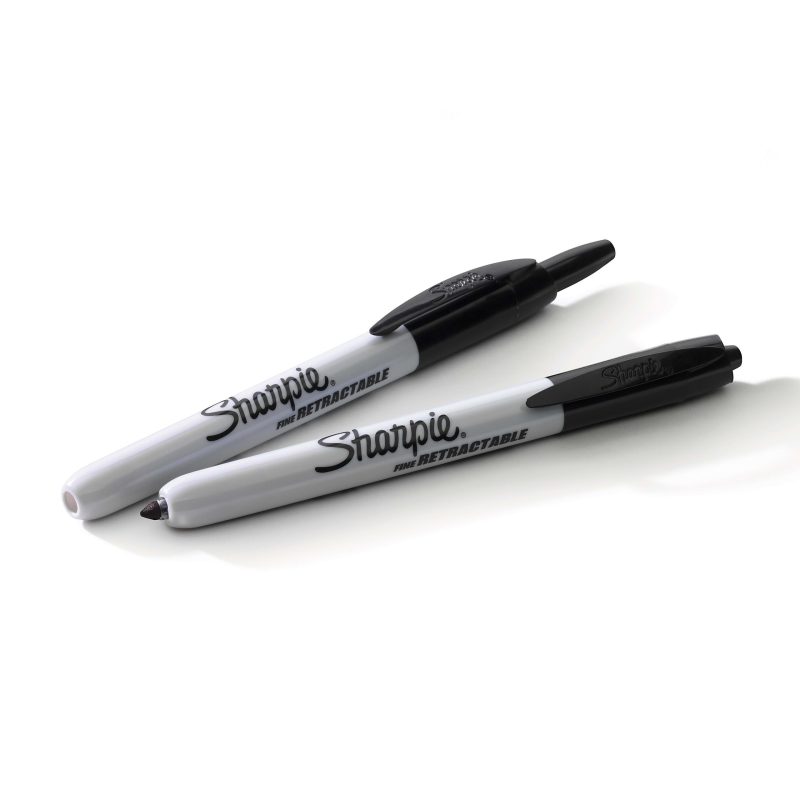 Sharpie® Retractable Permanent Markers, Fine Point, Black, Box Of 12 - Image 2