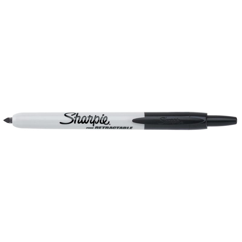Sharpie® Retractable Permanent Markers, Fine Point, Black, Box Of 12 - Image 3