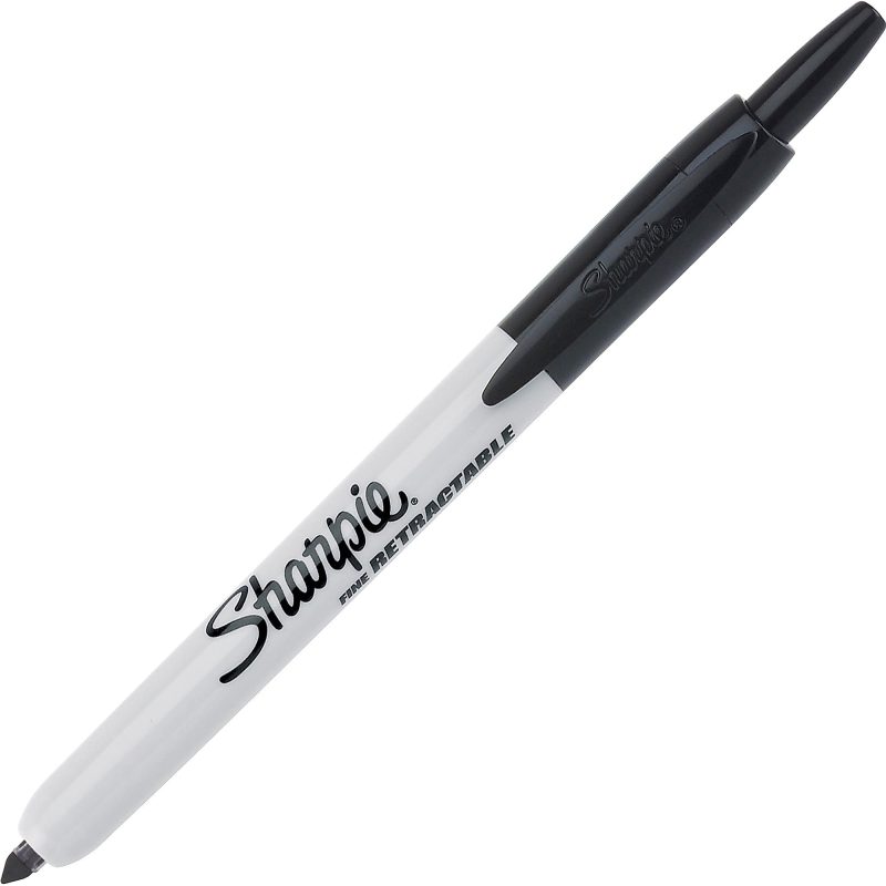 Sharpie® Retractable Permanent Markers, Fine Point, Black, Box Of 12 - Image 6