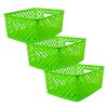 Romanoff Woven Basket, Small, Lime, Pack Of 3