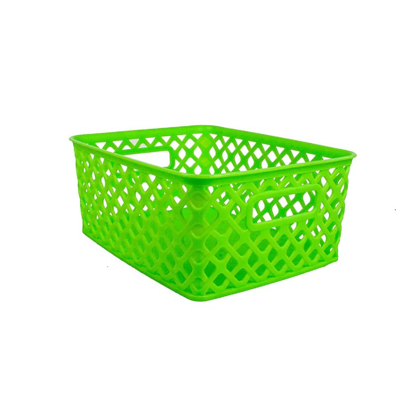 Romanoff Woven Basket, Small, Lime, Pack Of 3 - Image 3