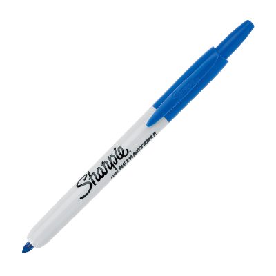 Sharpie® Retractable Permanent Markers, Fine Point, Black, Box Of 12 - Blue,12