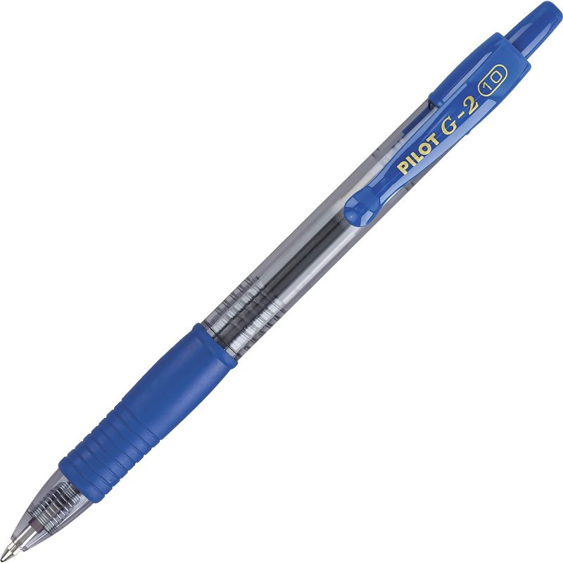 Pilot G2 Retractable Gel Pens, Bold Point, 1.0 mm Point Size, Blue Gel-Based Ink, Clear Barrels, Pack Of 36 Pens - Image 2
