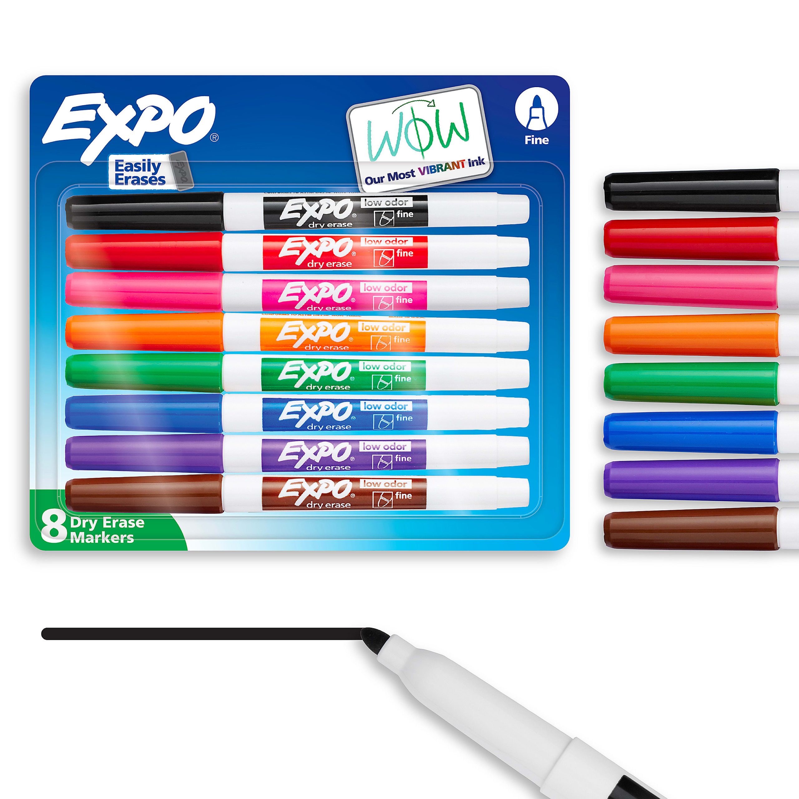EXPO® Low-Odor Dry-Erase Markers, Fine Point, Black, Pack Of 36 - Assorted,8