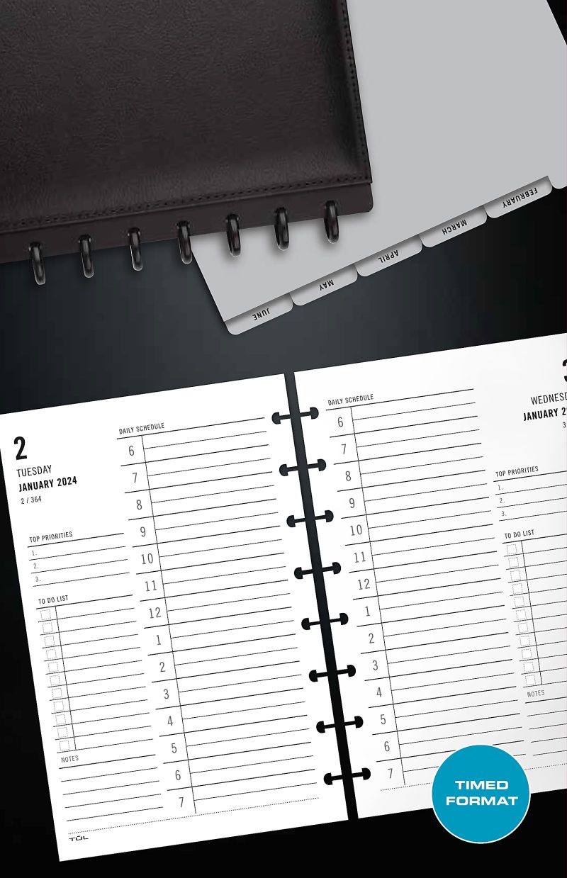 2024 TUL® Discbound Daily Planner Refill Pages, Hourly Appointment Times, Junior Size, January To December - Image 3