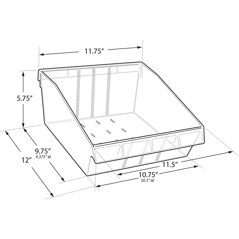 Azar Displays Small Deep Bin Tray Kits With Dividers, 5-3/4”H x 11-3/4”W x 12”D, Clear, Pack Of 2 Trays - Image 3