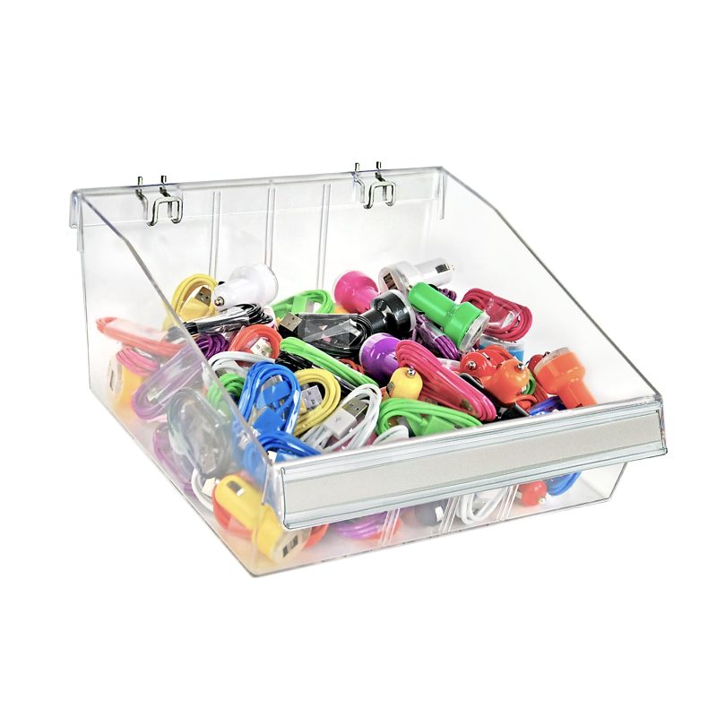 Azar Displays Small Deep Bin Tray Kits With Dividers, 5-3/4”H x 11-3/4”W x 12”D, Clear, Pack Of 2 Trays - Image 4