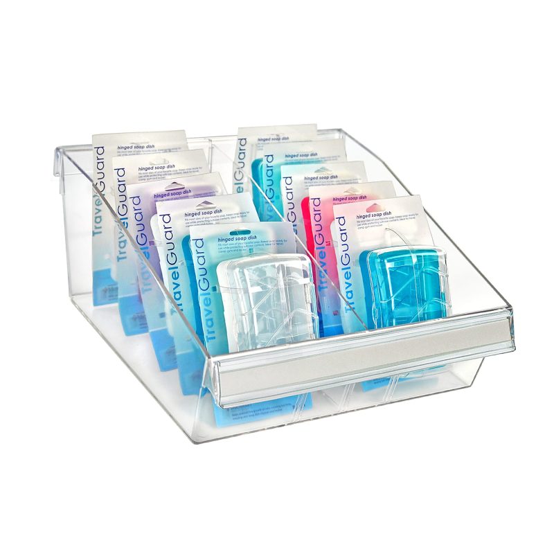 Azar Displays Small Deep Bin Tray Kits With Dividers, 5-3/4”H x 11-3/4”W x 12”D, Clear, Pack Of 2 Trays - Image 5
