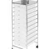 Realspace® 10-Drawer Mobile Cart, 35-13/16”H x 12-5/8”W x 14-3/8”D, White/Chrome - Image 3