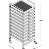 Realspace® 10-Drawer Mobile Cart, 35-13/16”H x 12-5/8”W x 14-3/8”D, White/Chrome - Image 5