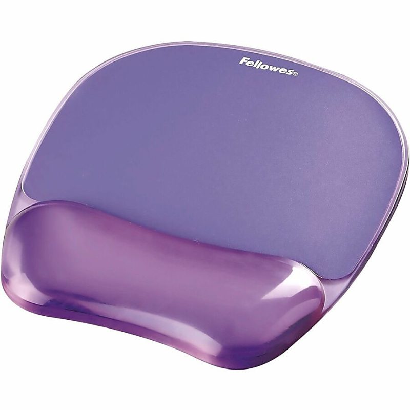 Fellowes® Gel Crystals Mouse Pad With Wrist Rest, 1"H x 7.94"W x 9.25"D, Purple - Image 2