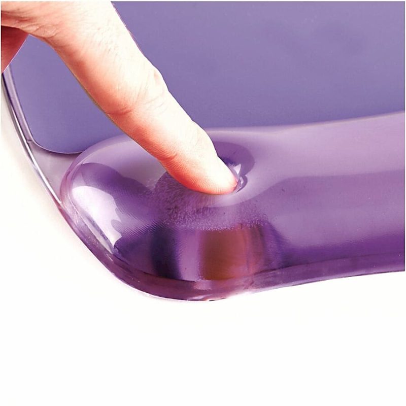 Fellowes® Gel Crystals Mouse Pad With Wrist Rest, 1"H x 7.94"W x 9.25"D, Purple - Image 5