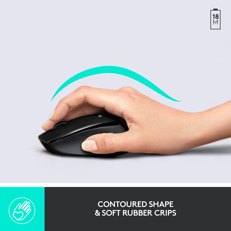 Logitech® MK345 Wireless Straight Full Size Keyboard & Right-Handed Optical Mouse, Black - Image 3