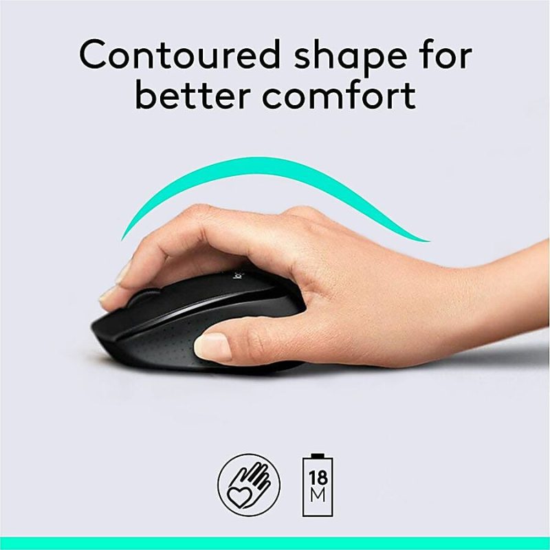 Logitech® MK345 Wireless Straight Full Size Keyboard & Right-Handed Optical Mouse, Black - Image 11
