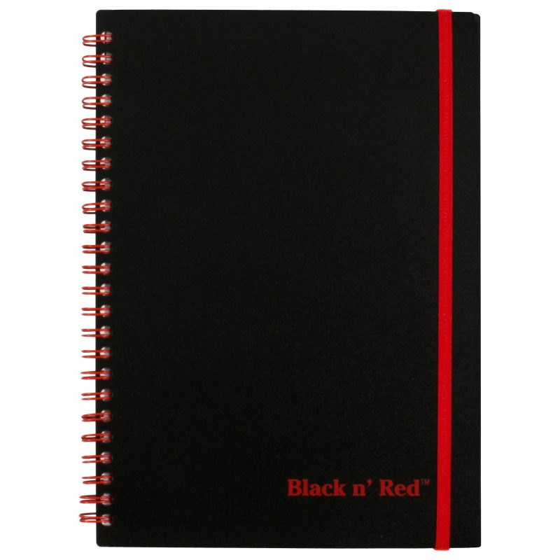 Black n' Red™ Poly Notebook/Journal, 8 1/4" x 5 7/8", Black/Red, 70 Pages (35 Sheets), (C67009) - Image 2