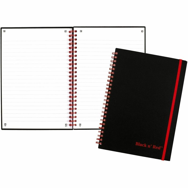 Black n' Red™ Poly Notebook/Journal, 8 1/4" x 5 7/8", Black/Red, 70 Pages (35 Sheets), (C67009) - Image 4