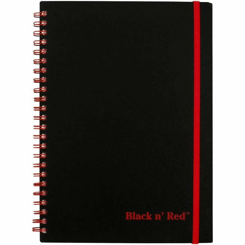 Black n' Red™ Poly Notebook/Journal, 8 1/4" x 5 7/8", Black/Red, 70 Pages (35 Sheets), (C67009) - Image 5