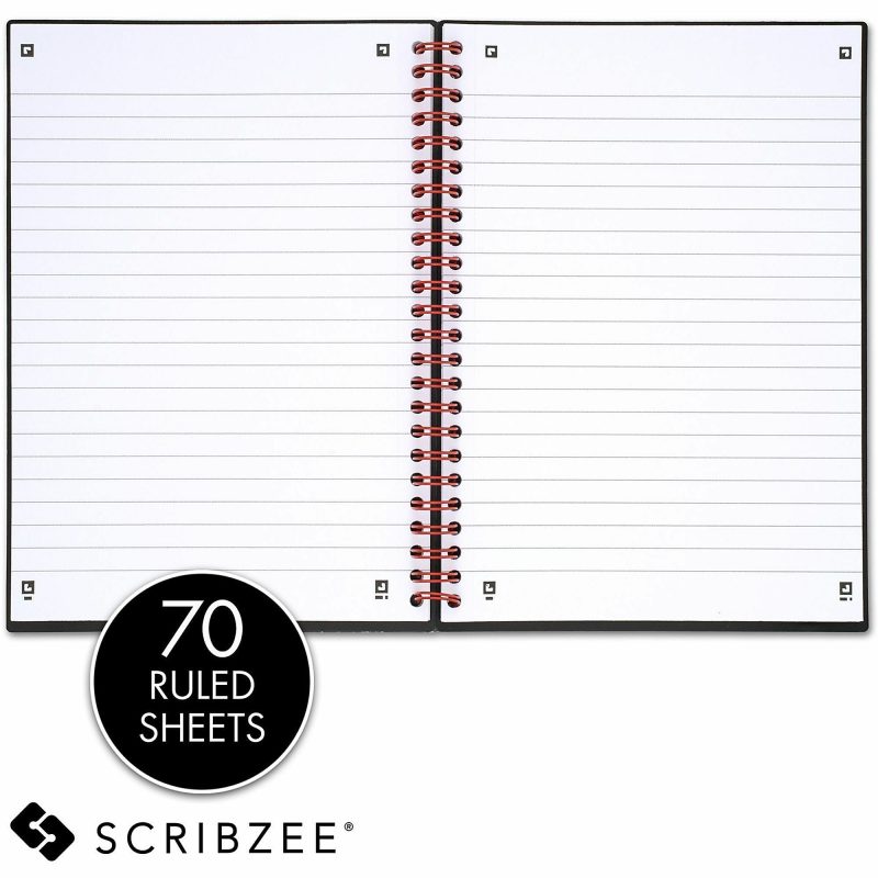 Black n' Red™ Poly Notebook/Journal, 8 1/4" x 5 7/8", Black/Red, 70 Pages (35 Sheets), (C67009) - Image 6