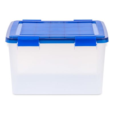 Iris Ultimate Weathertight Storage Box, 19-3/4”L x 16-3/16”W x 14-1/4”H, 46 Qt, Clear