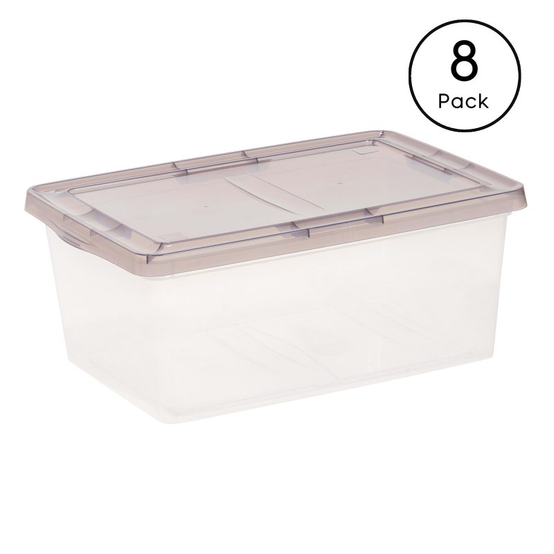 Iris® Snap Top Storage Boxes, 4.3 Gallon, Clear, Set Of 8 Boxes - Image 8