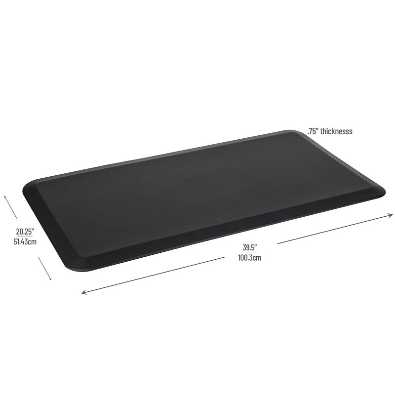 Mind Reader Anti-Fatigue Standing Desk Mat, 3/4"H x 20-1/4"W x 39-1/2"L, Black - Image 3