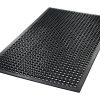 Crown SafeWalk-Light Antifatigue Drainage Mat, 36" x 60", Black