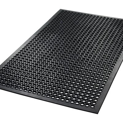 Crown SafeWalk-Light Antifatigue Drainage Mat, 36" x 60", Black