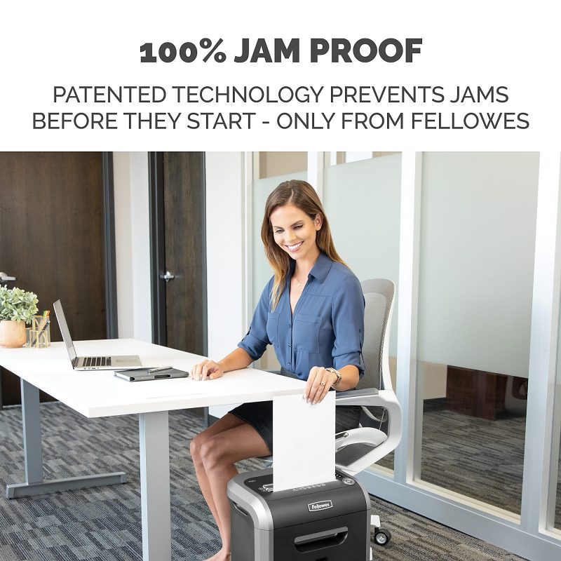Fellowes® Powershred® 79Ci 100% Jam-Proof 16-Sheet Cross-Cut Paper Shredder with SafeSence®, Black/Silver - Image 2