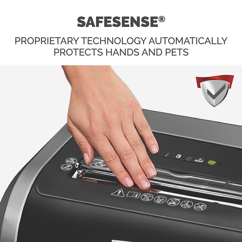 Fellowes® Powershred® 79Ci 100% Jam-Proof 16-Sheet Cross-Cut Paper Shredder with SafeSence®, Black/Silver - Image 3