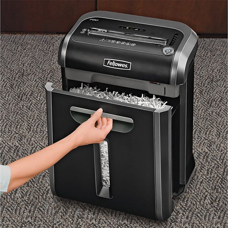 Fellowes® Powershred® 79Ci 100% Jam-Proof 16-Sheet Cross-Cut Paper Shredder with SafeSence®, Black/Silver - Image 10