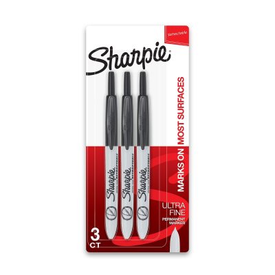 Sharpie® Retractable Permanent Markers, Ultra-Fine Point, Black, Pack Of 12 - Black,3