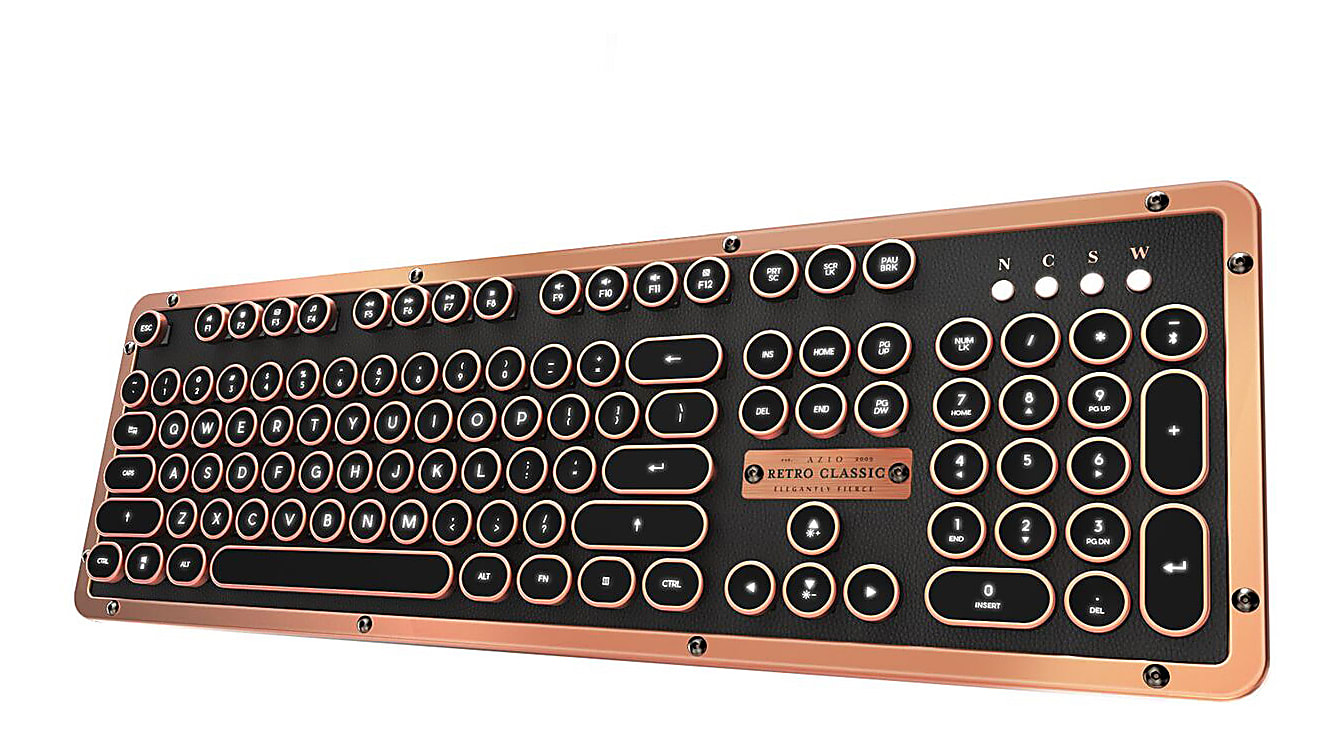 Azio Retro Classic Wireless Keyboard, Full Size, Artisan - Image 2