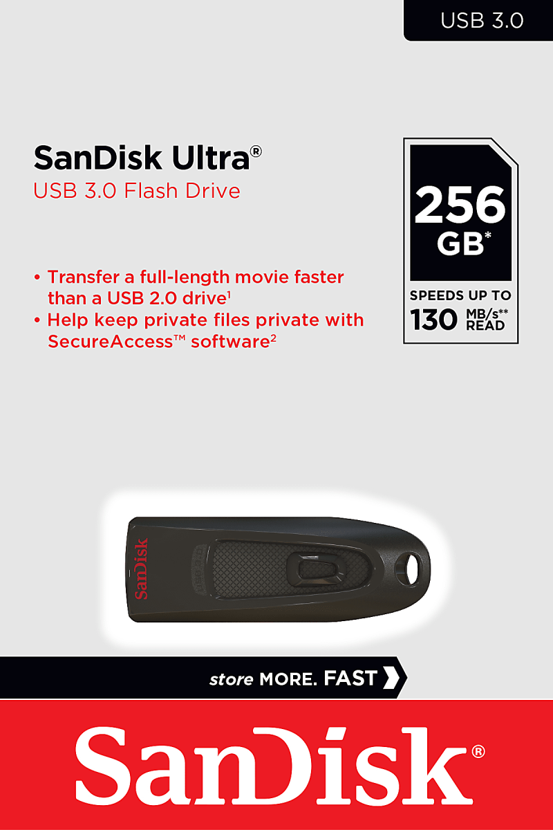 SanDisk Ultra® USB 3.0 Flash Drive, 256GB, Black - Image 8