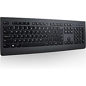 Lenovo Professional Wireless Keyboard - Wireless Connectivity - RF - USB Interface Multimedia Hot Key(s) - English (US) - Plunger/Rubber Dome Keyswitch - Black