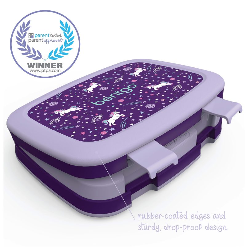 Bentgo Kids Prints 5-Compartment Lunch Box, 2"H x 6-1/2"W x 8-1/2"D, Unicorn - Image 5