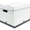 Office Depot® Brand Heavy-Duty Quick Set Up Storage Boxes, Letter/Legal Size, 15" x 12" x 10", White/Black, Pack Of 5 - Image 3