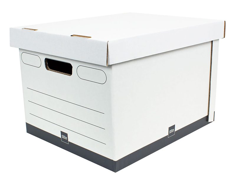 Office Depot® Brand Heavy-Duty Quick Set Up Storage Boxes, Letter/Legal Size, 15" x 12" x 10", White/Black, Pack Of 5 - Image 3