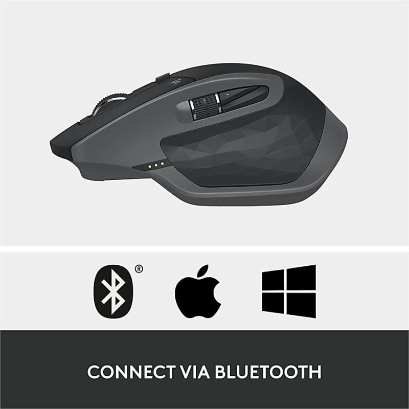 Logitech MX Master 2S - Darkfield - Wireless - Bluetooth/Radio Frequency - 2.40 GHz - Graphite - USB - 4000 dpi - Scroll Wheel - 7 Button(s) - Image 6